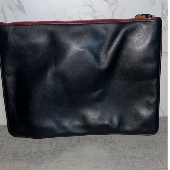 Large Black Coach Pouch Radial Rainbow - Picture 5 of 11